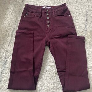 KanCan Burgundy High Rise Skinny Jean